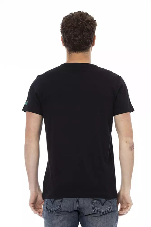 Trussardi Action Black Cotton Men T-Shirt - ClickThatClicks 