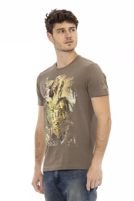 Trussardi Action Brown Cotton Men T-Shirt - ClickThatClicks 