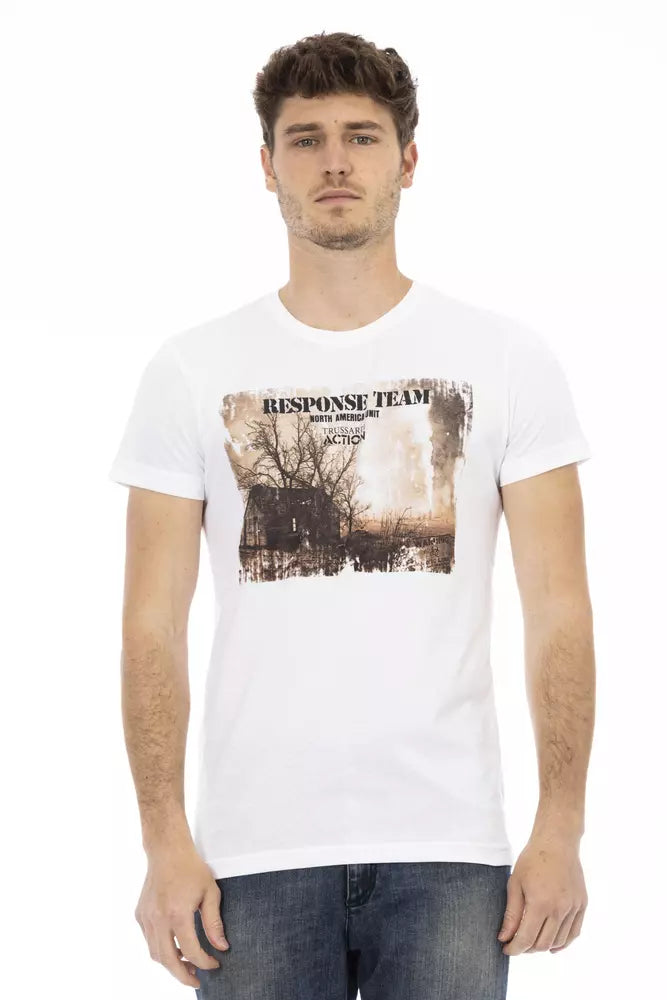 Trussardi Action White Cotton Men's T-Shirt - ClickThatClicks 