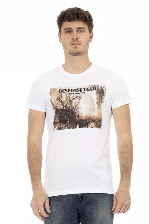 Trussardi Action White Cotton Men's T-Shirt - ClickThatClicks 