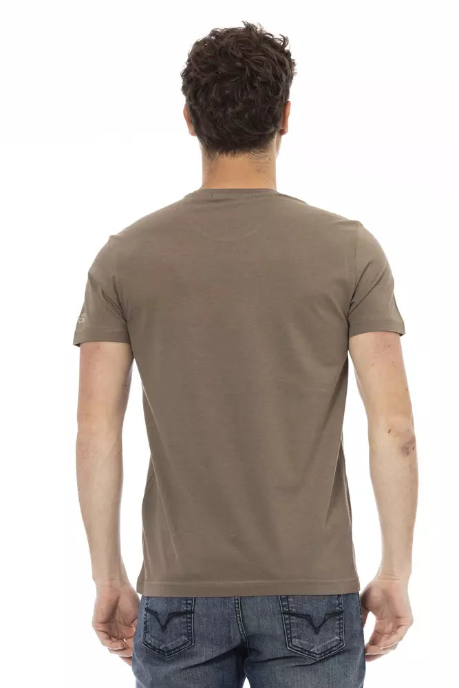 Trussardi Action Brown Cotton Men T-Shirt - ClickThatClicks 