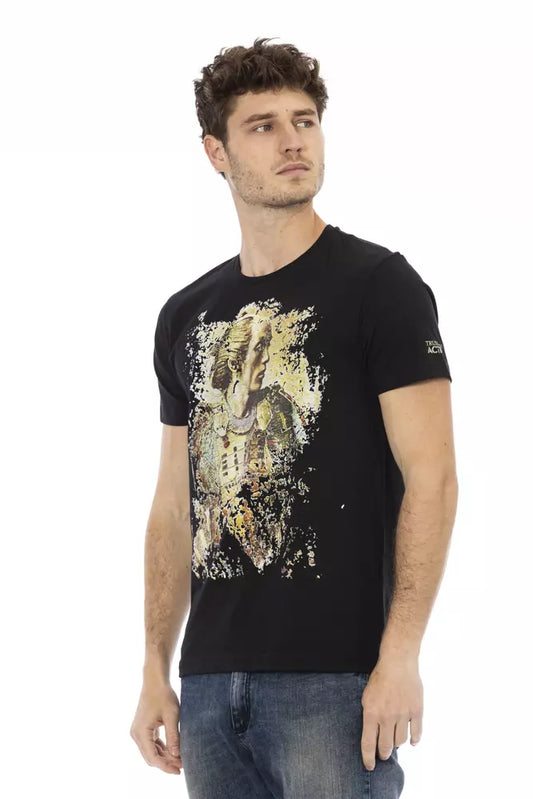 Trussardi Action Black Cotton Men T-Shirt - ClickThatClicks 