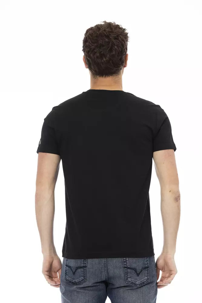 Trussardi Action Black Cotton Men T-Shirt - ClickThatClicks 