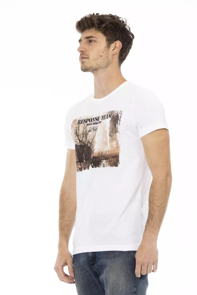 Trussardi Action White Cotton Men's T-Shirt - ClickThatClicks 