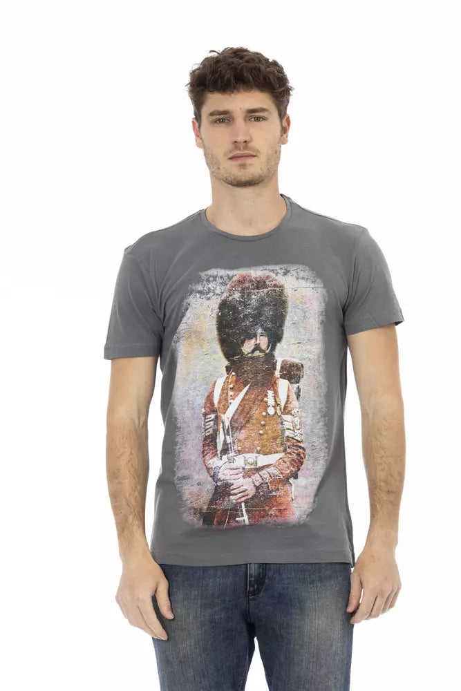 Trussardi Action Gray Cotton Men T-Shirt - ClickThatClicks 