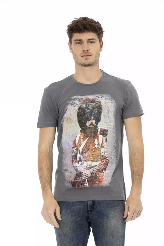 Trussardi Action Gray Cotton Men T-Shirt - ClickThatClicks 