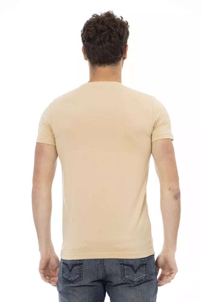 Trussardi Action Beige Cotton Men T-Shirt - ClickThatClicks 