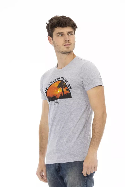Trussardi Action Gray Cotton Men T-Shirt - ClickThatClicks 