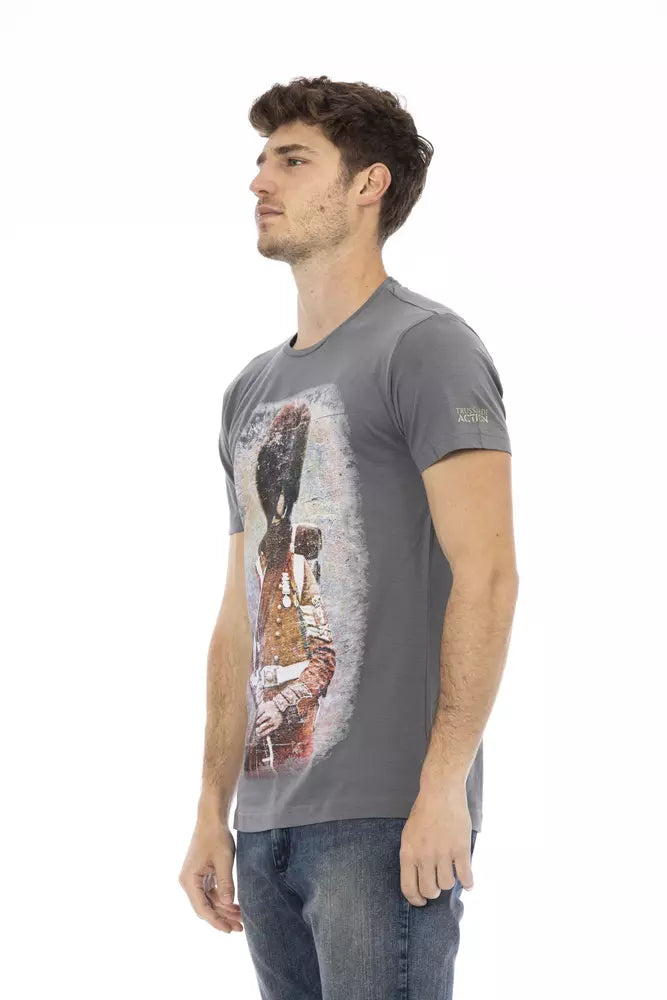 Trussardi Action Gray Cotton Men T-Shirt - ClickThatClicks 