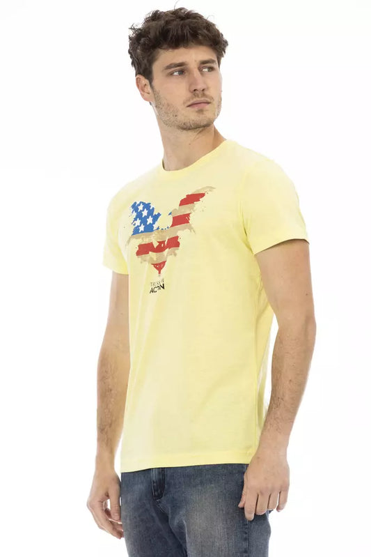 Trussardi Action Yellow Cotton Men T-Shirt - ClickThatClicks 