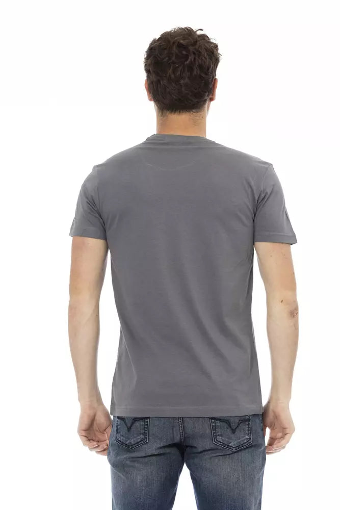 Trussardi Action Gray Cotton Men T-Shirt - ClickThatClicks 