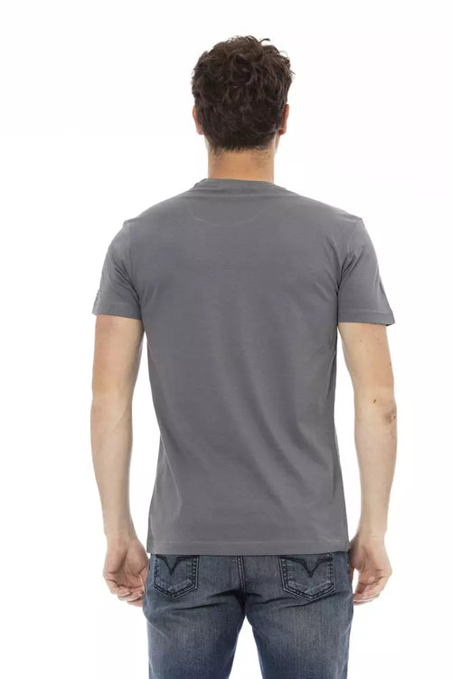 Trussardi Action Gray Cotton Men T-Shirt - ClickThatClicks 