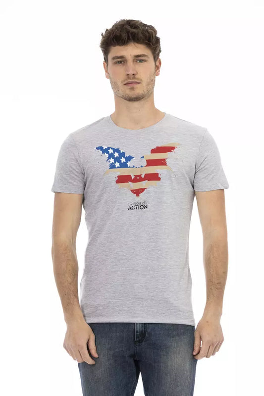 Trussardi Action Gray Cotton Men T-Shirt - ClickThatClicks 
