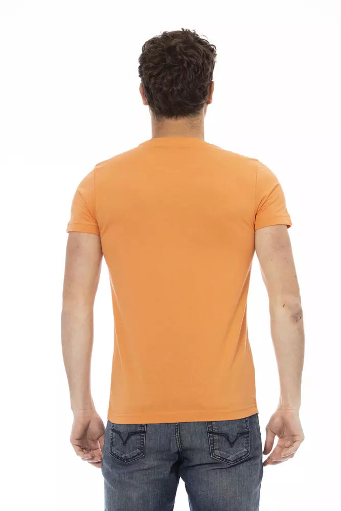 Trussardi Action Orange Cotton Men T-Shirt - ClickThatClicks 