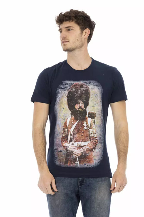 Trussardi Action Blue Cotton Men T-Shirt - ClickThatClicks 