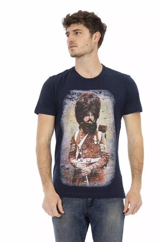 Trussardi Action Blue Cotton Men T-Shirt - ClickThatClicks 