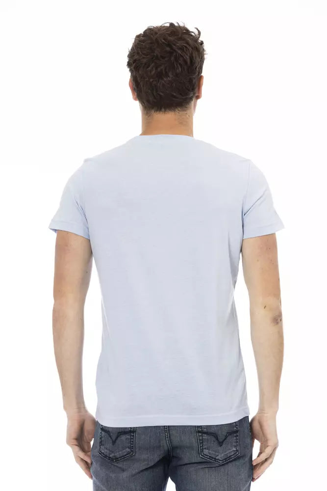 Trussardi Action Light Blue Cotton Men T-Shirt - ClickThatClicks 