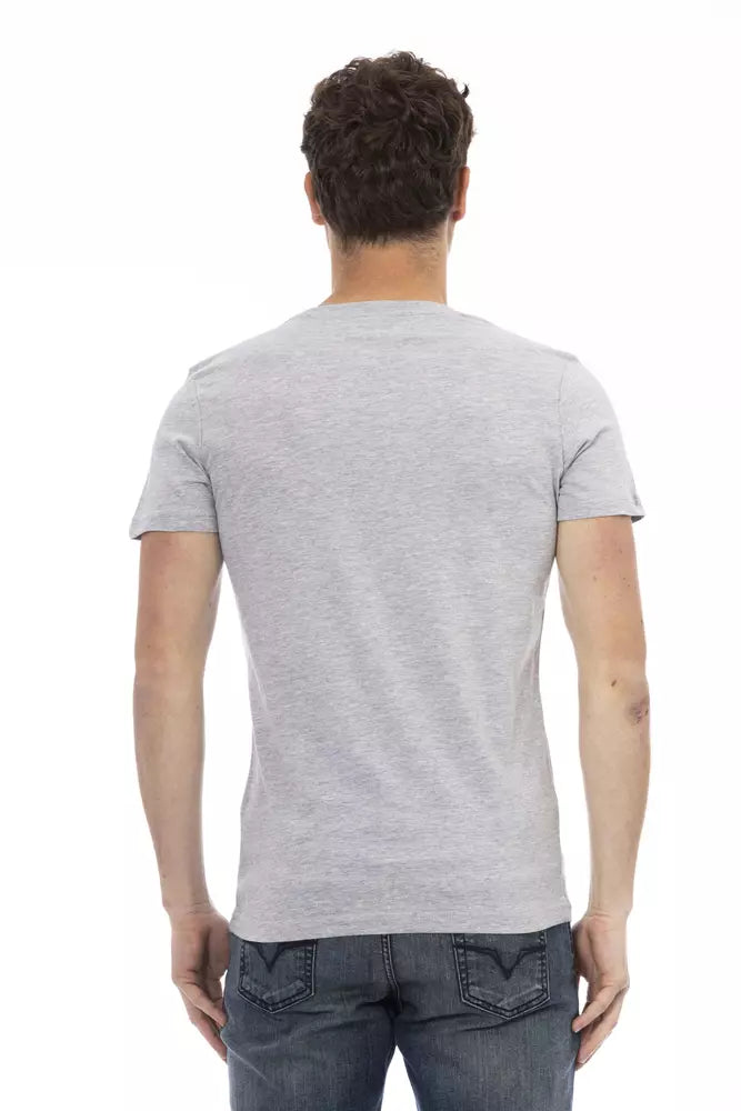 Trussardi Action Gray Cotton Men T-Shirt - ClickThatClicks 