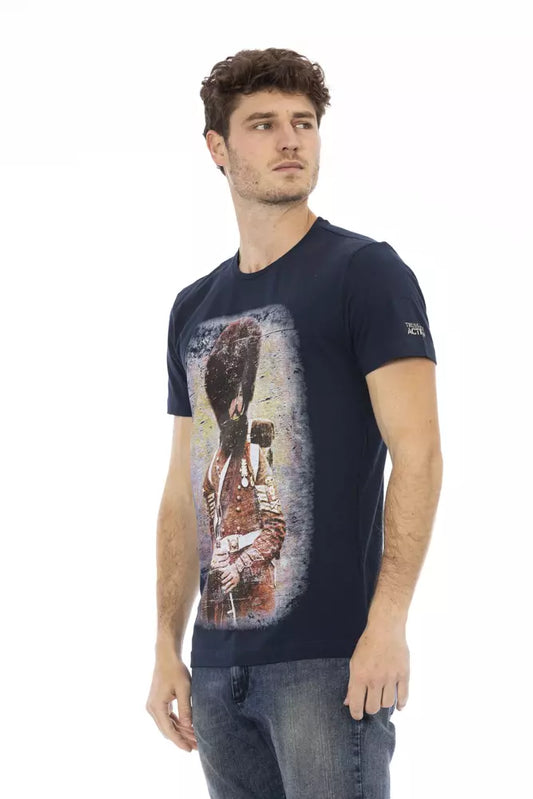 Trussardi Action Blue Cotton Men T-Shirt - ClickThatClicks 