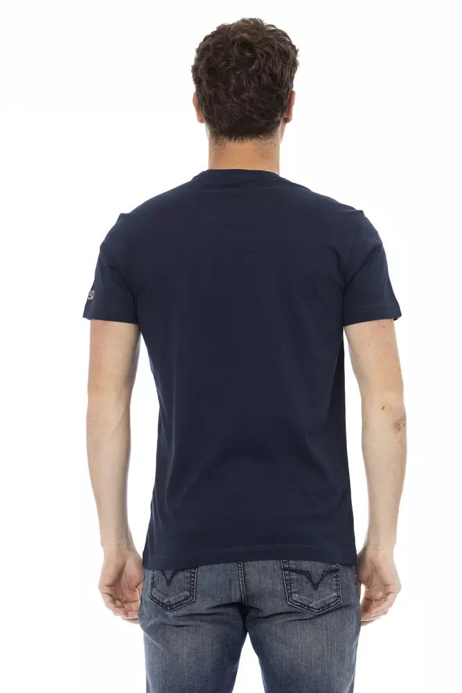 Trussardi Action Blue Cotton Men T-Shirt - ClickThatClicks 