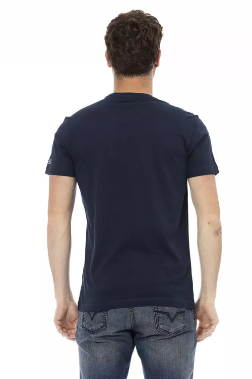 Trussardi Action Blue Cotton Men T-Shirt - ClickThatClicks 