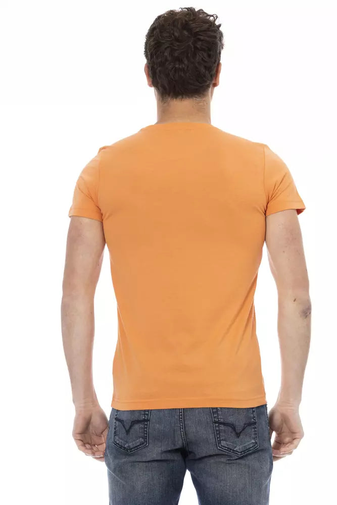 Trussardi Action Orange Cotton Men T-Shirt - ClickThatClicks 