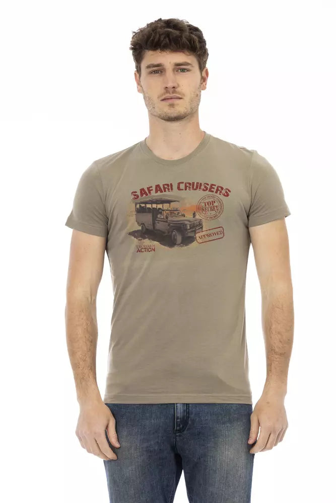 Trussardi Action Green Cotton Men T-Shirt - ClickThatClicks 