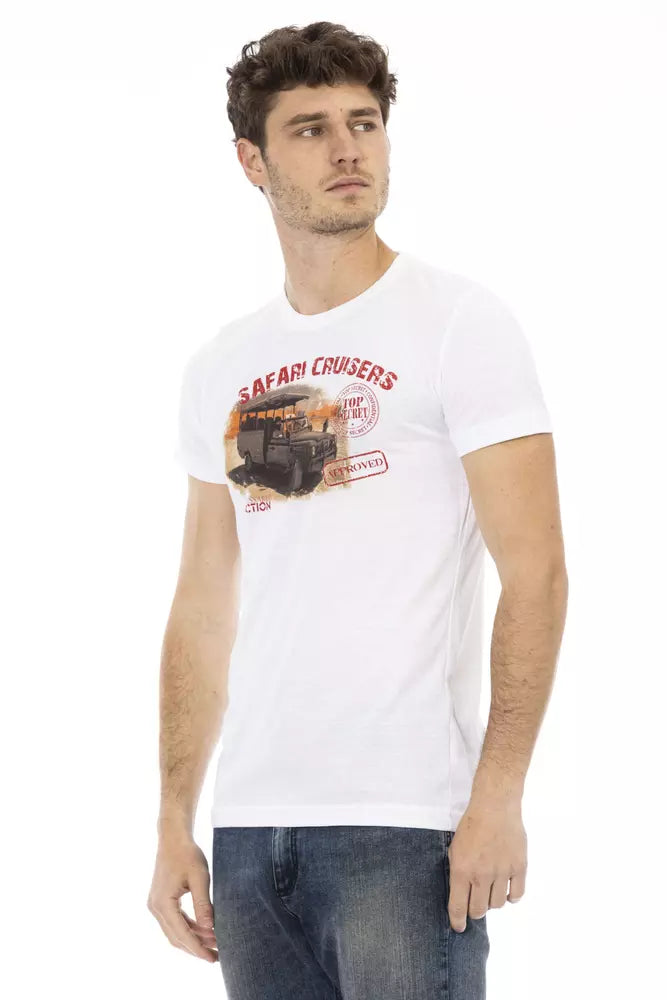 Trussardi Action White Cotton Men T-Shirt - ClickThatClicks 