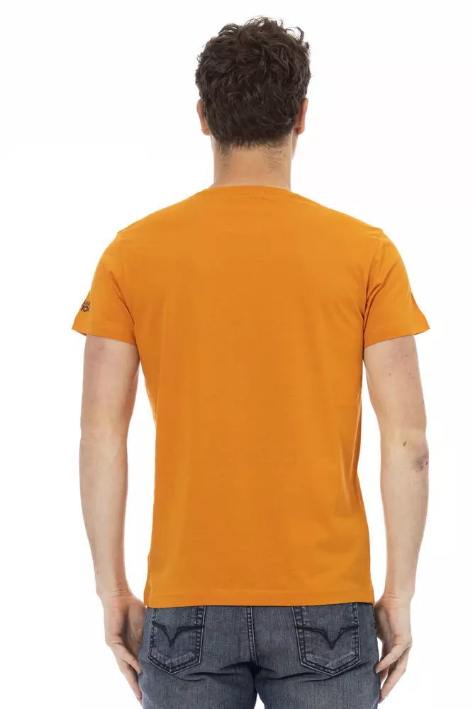 Trussardi Action Orange Cotton Men T-Shirt - ClickThatClicks 