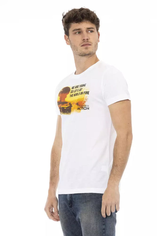 Trussardi Action White Cotton Men T-Shirt - ClickThatClicks 