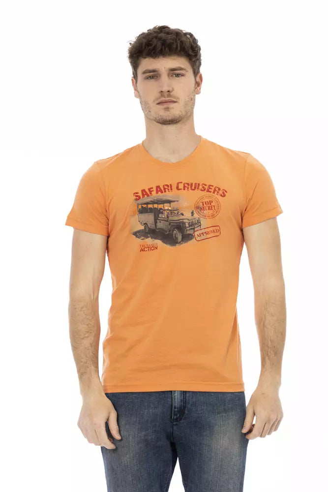 Trussardi Action Orange Cotton Men's T-Shirt - ClickThatClicks 