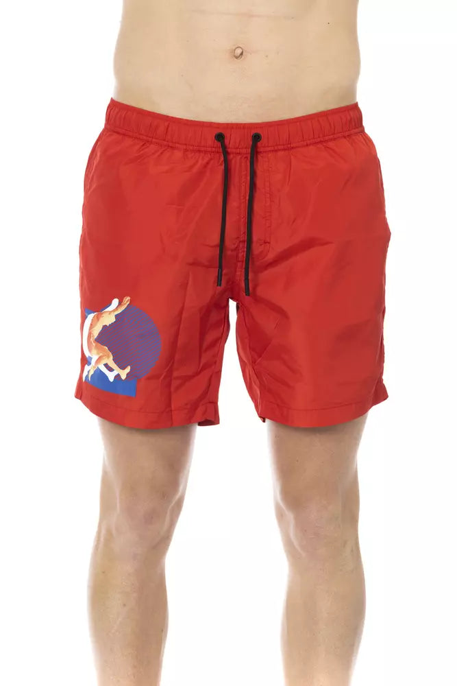 Bikkembergs Red Polyester Men Swim Short - ClickThatClicks 