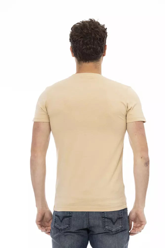 Trussardi Action Beige Cotton Men's T-Shirt - ClickThatClicks 