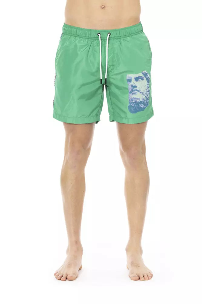 Bikkembergs Green Polyester Men Swim Short - ClickThatClicks 