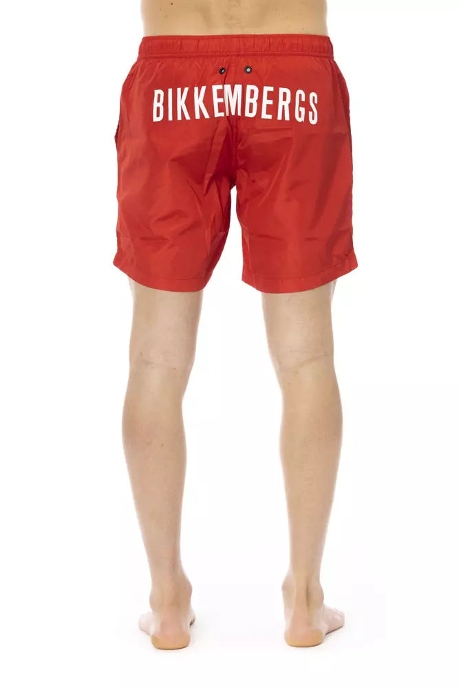 Bikkembergs Red Polyester Men Swim Short - ClickThatClicks 