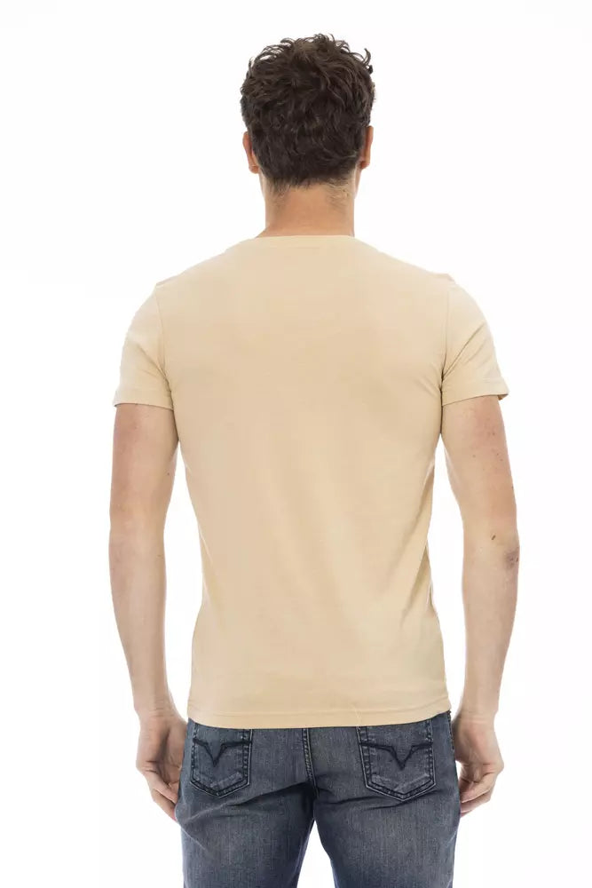 Trussardi Action Beige Cotton Men T-Shirt - ClickThatClicks 