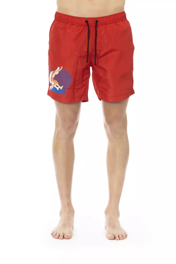 Bikkembergs Red Polyester Men Swim Short - ClickThatClicks 