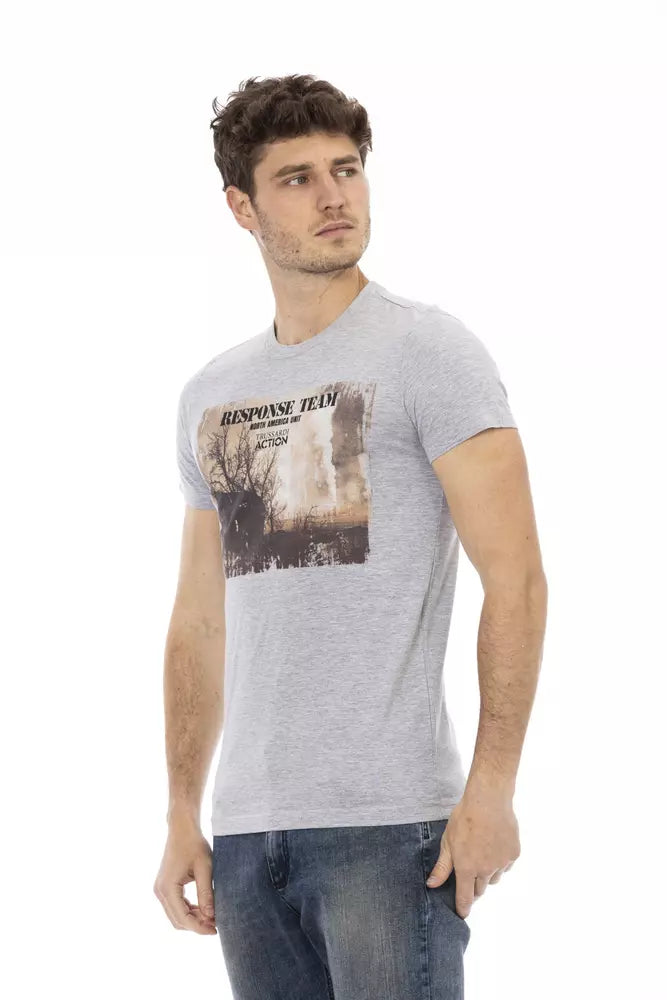 Trussardi Action Gray Cotton Men T-Shirt - ClickThatClicks 