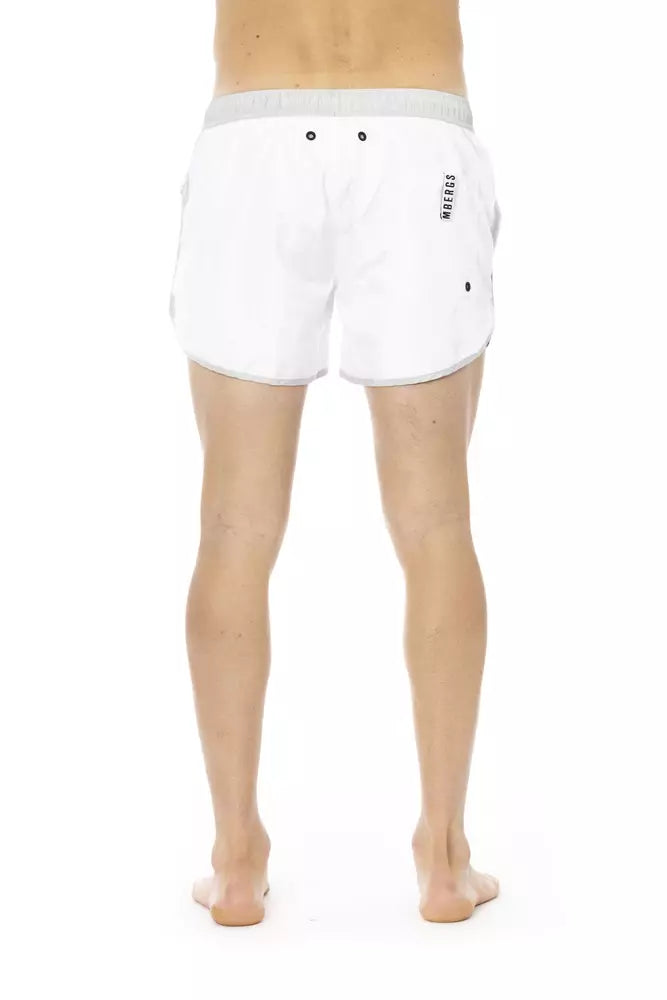 Bikkembergs White Polyester Men's Swim Short - ClickThatClicks 