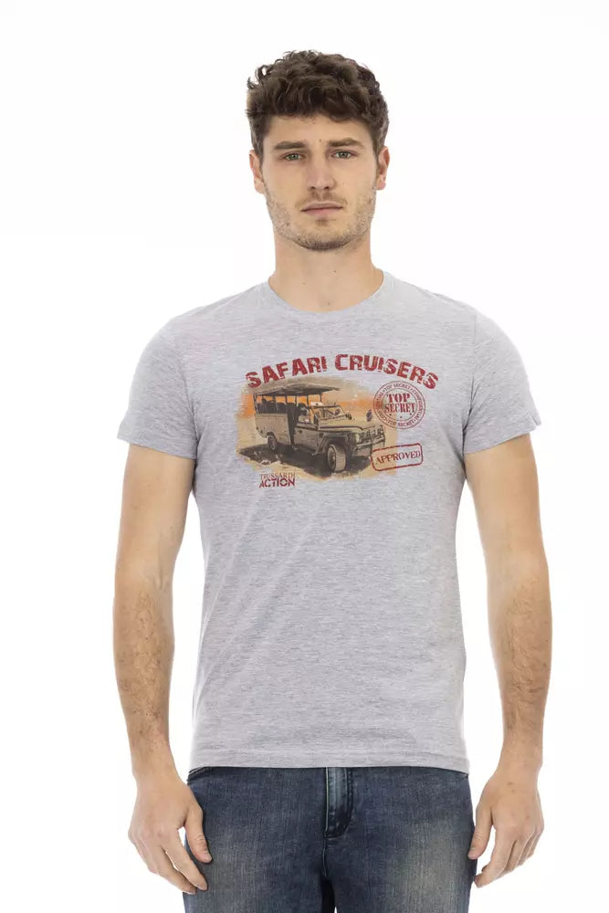 Trussardi Action Gray Cotton Men's T-Shirt - ClickThatClicks 