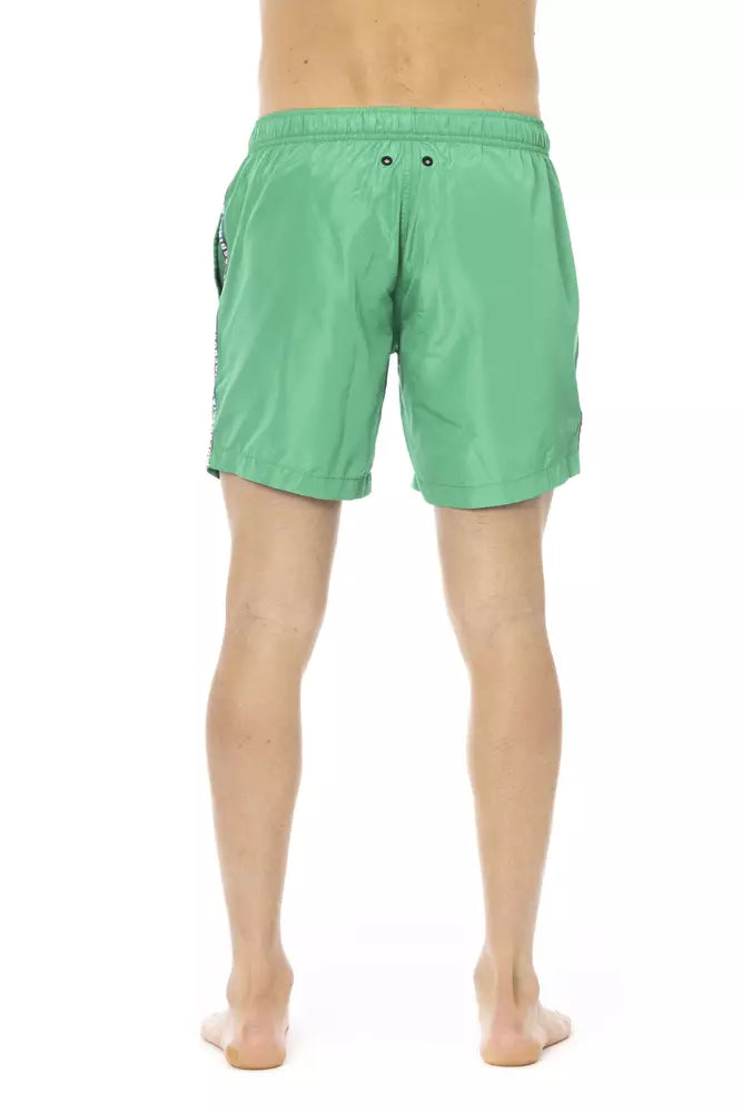 Bikkembergs Green Polyester Men Swim Short - ClickThatClicks 
