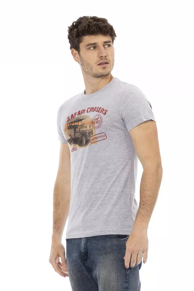 Trussardi Action Gray Cotton Men's T-Shirt - ClickThatClicks 