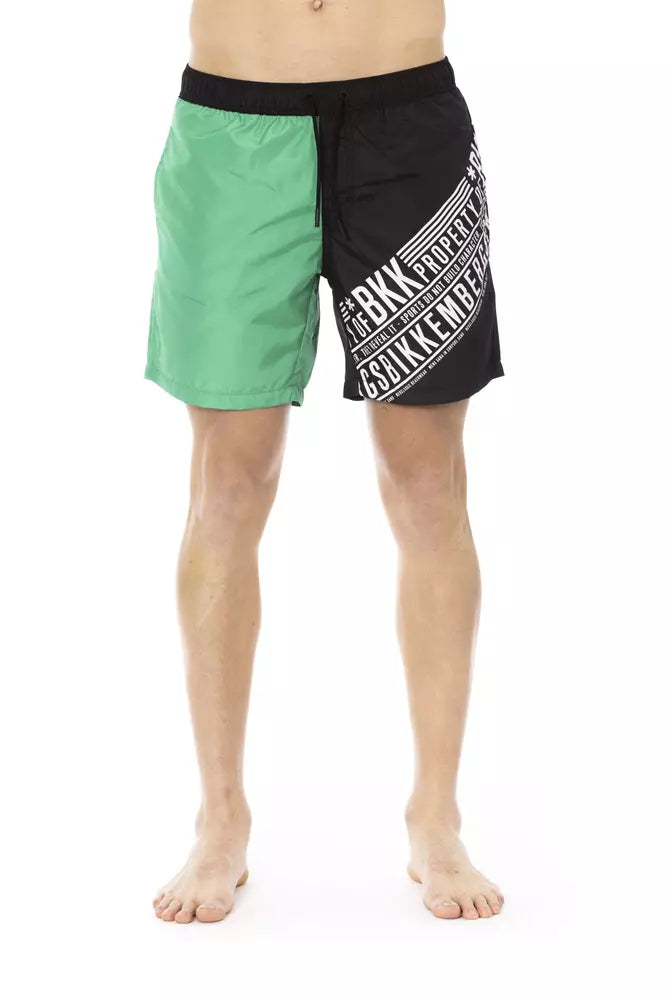 Bikkembergs Green Polyester Men Swim Short - ClickThatClicks 