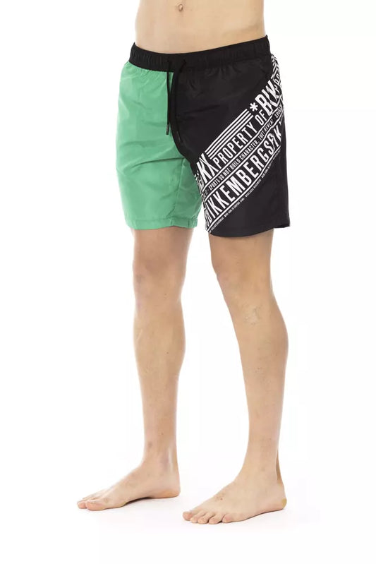 Bikkembergs Green Polyester Men Swim Short - ClickThatClicks 