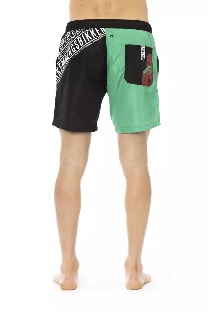 Bikkembergs Green Polyester Men Swim Short - ClickThatClicks 