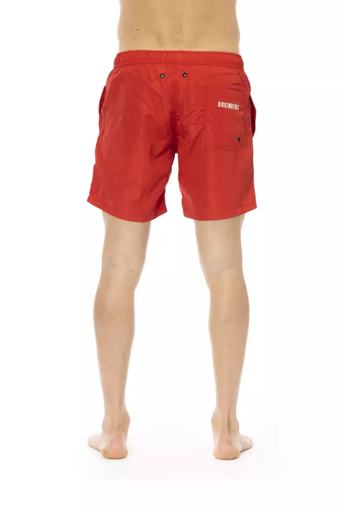 Bikkembergs Red Polyester Men Swim Short - ClickThatClicks 