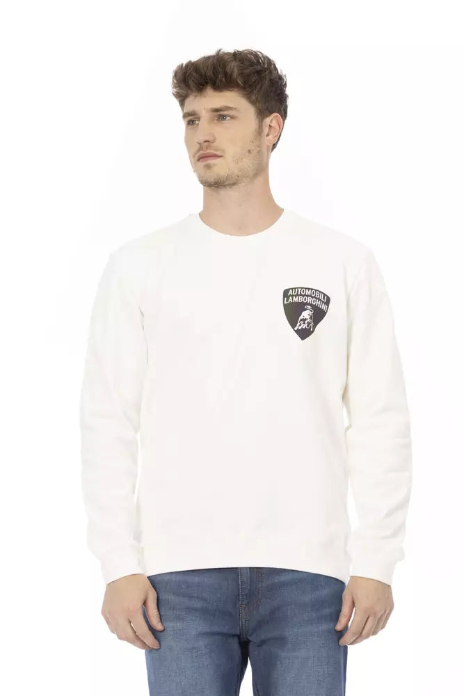 Automobili Lamborghini White Cotton Men's Sweater - ClickThatClicks 