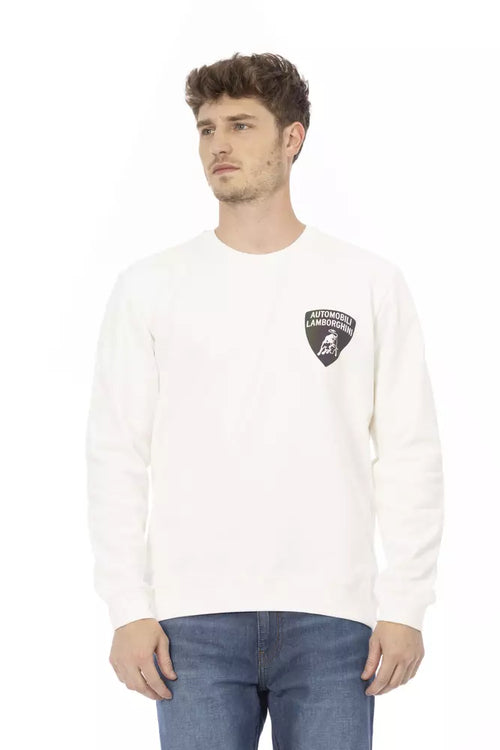 Automobili Lamborghini White Cotton Men's Sweater - ClickThatClicks 