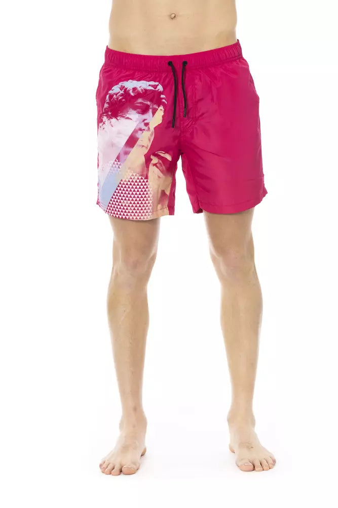 Bikkembergs Fuchsia Polyester Men Swim Short - ClickThatClicks 