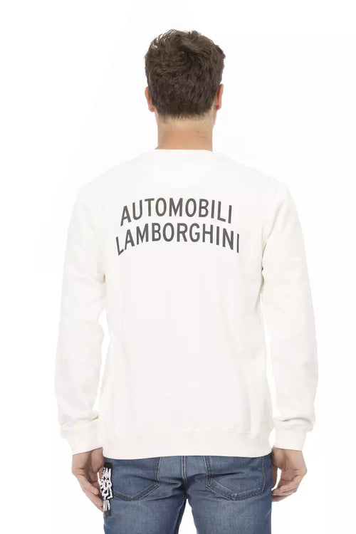 Automobili Lamborghini White Cotton Men's Sweater - ClickThatClicks 